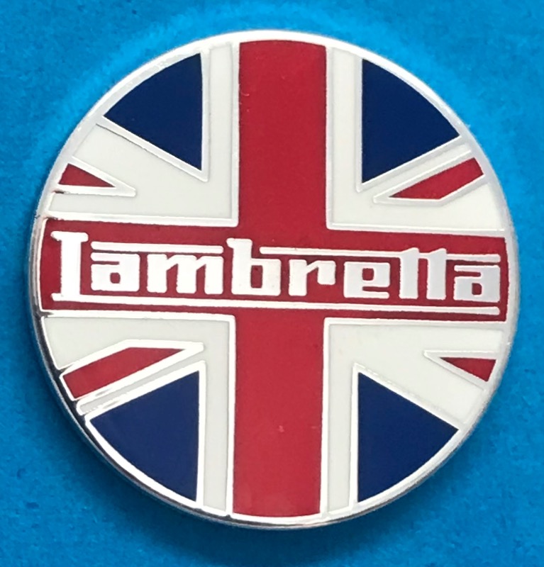 Union Jack Scooter Bar Badge – GB TEXT With FREE Bracket & Fixings, Made In UK